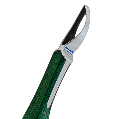 Nunn Loop Hoof Knife. Multicolored handle. Curved with narrow-tip blade. Premium British Steel. Maneline Cambridge Farrier Supplies NZ.